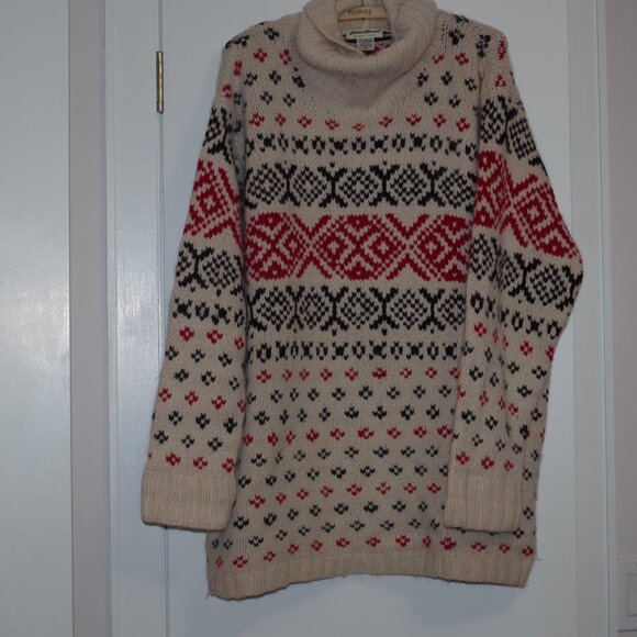 Eddie Bauer Lambswool Angora Turtleneck Winter Fair Isle Knit Pullover Size:2XL - Picture 1 of 8